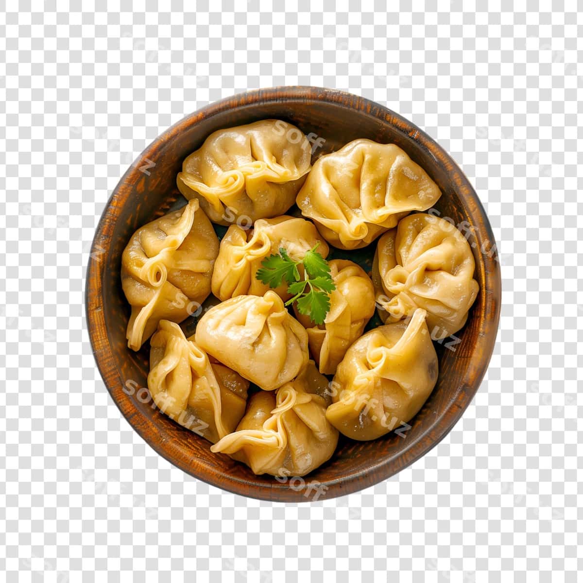Choyxona manti oq fon | Bowl dumplings with white background 1