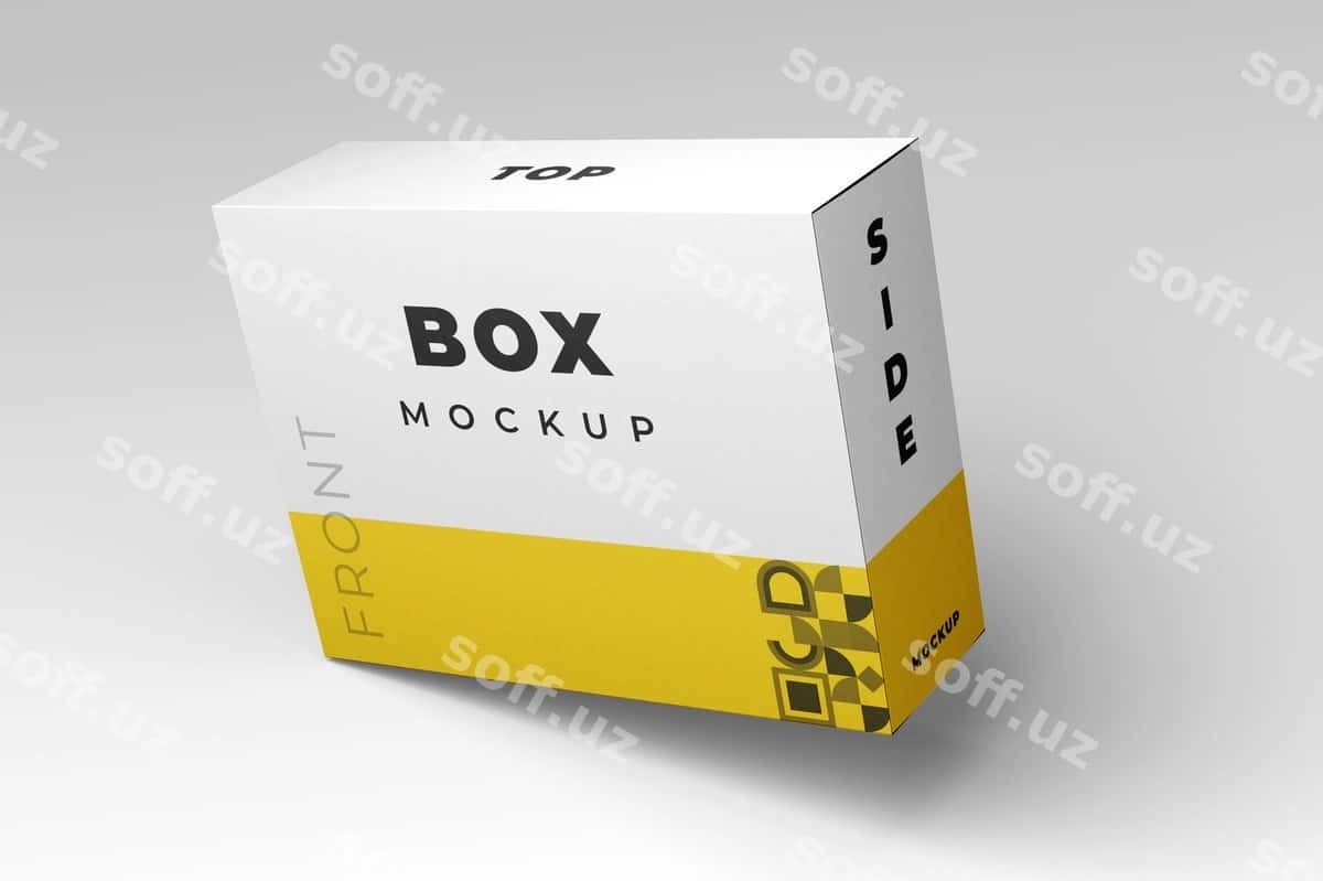 Qutida paketlash mockup dizayni | Box packaging mockup design 1