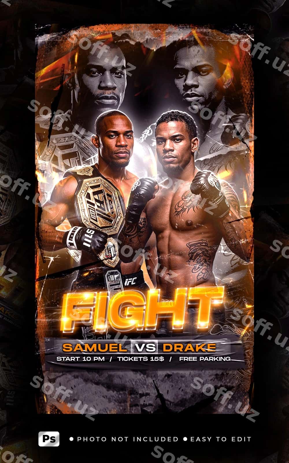 Boks hikoyasi premium psd | Boxing story premium psd 1