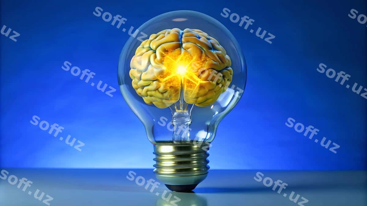 Bosh va choiroq orqa fon devor rasmi | Brain light bulb background wallpaper 1