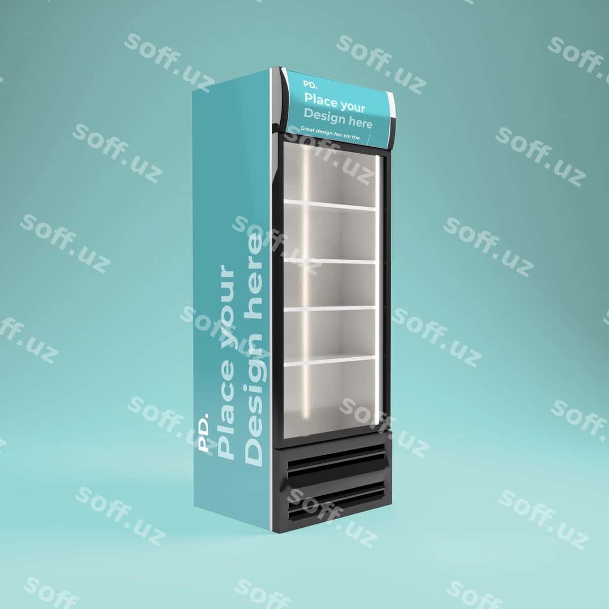 Brendlangan holtzina 3d mockup dizayni | Branded fridge 3d mockup design 1