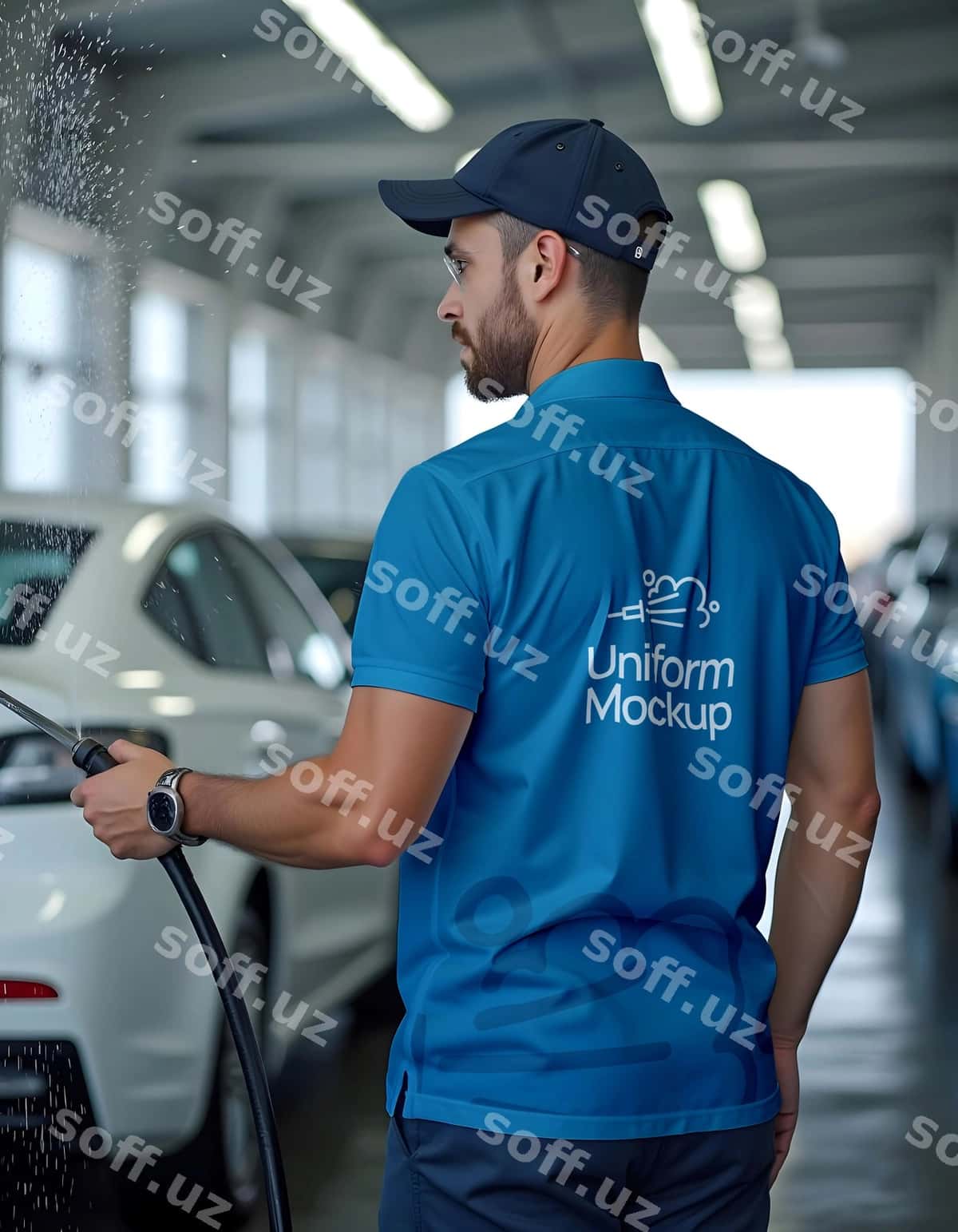 Brendlangan mashina yuvish mockupi | Branding car wash mockup 1