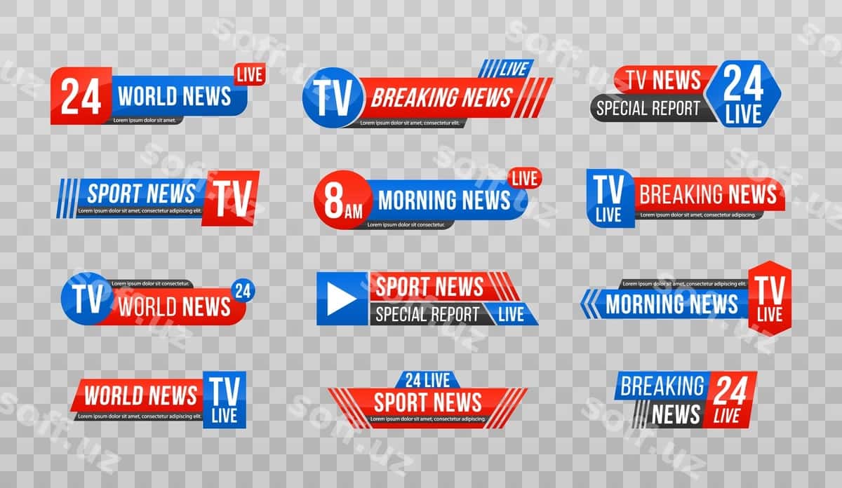 Yangi xabarlar banner matn paneli | Breaking news banner text bar 1