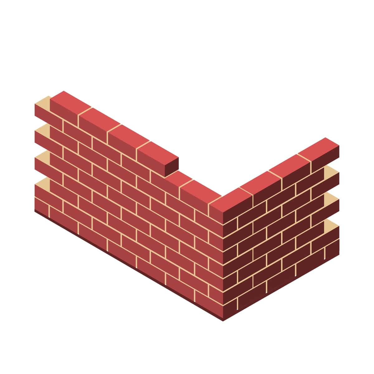 G'isht devori dizayn elementi tasviri tekis belgisi | Brick wall design element illustration flat icon 1