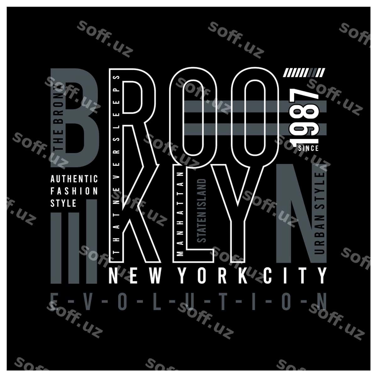 Bronx Brooklyn tipografiya futbolka bosmasi | Bronx brooklyn typography tshirt print 1