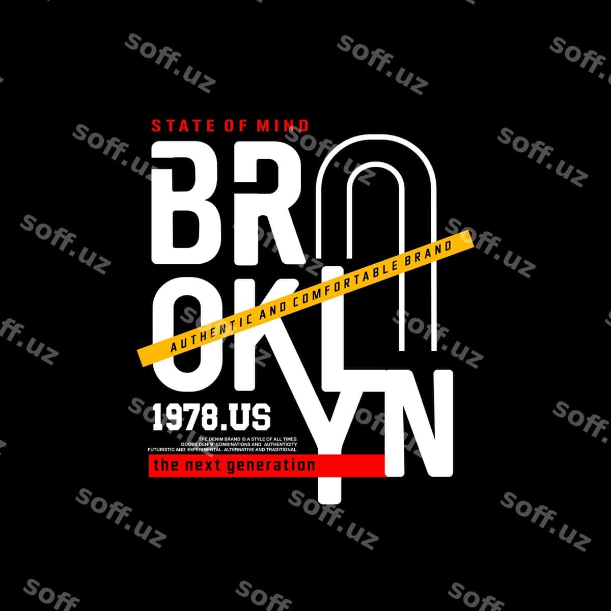 Brooklyn tipografiya bosma futbolka | Brooklyn typography print t shirt 1