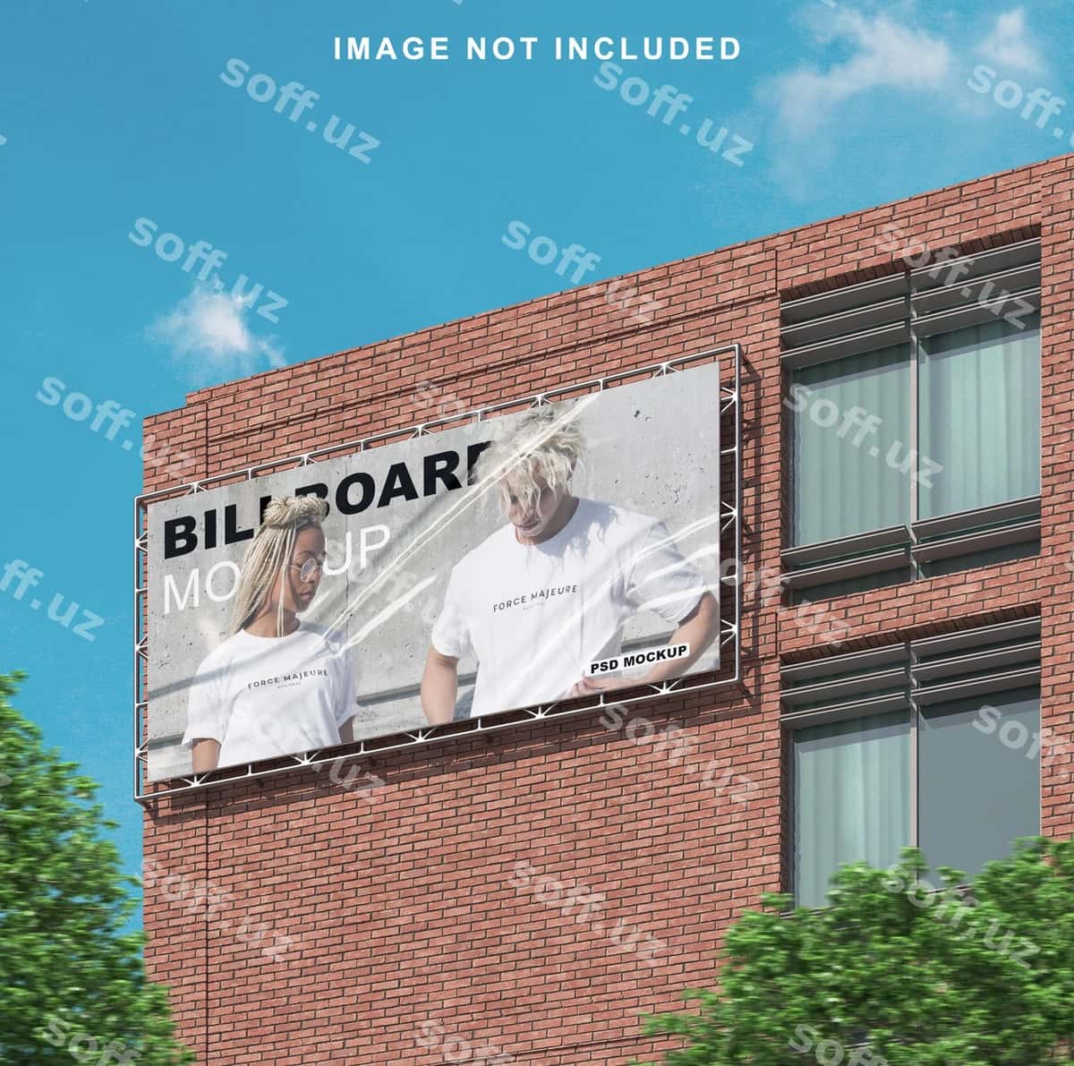 Binoni billboard modeli PSD | Building billboard mockup psd 1