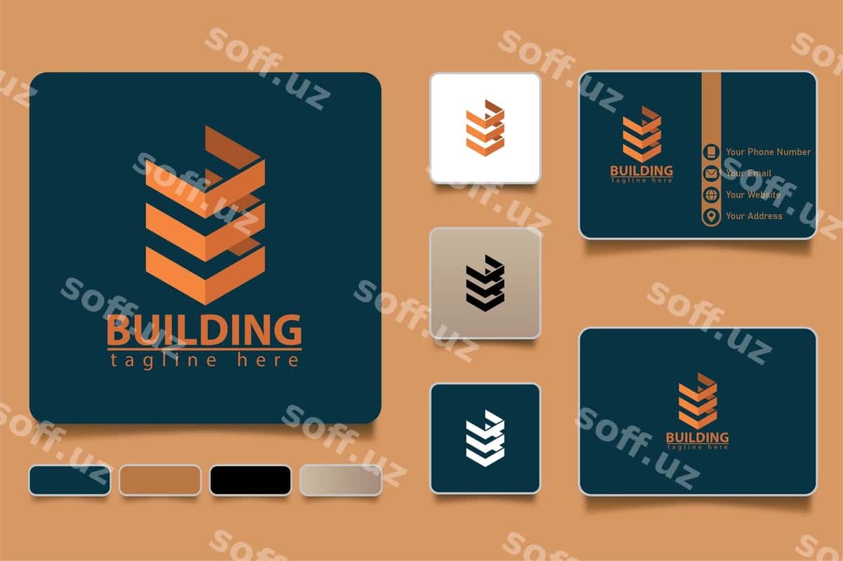 Binoni monogramma logotipi premium vektor | Building monogram logo premium vector 1