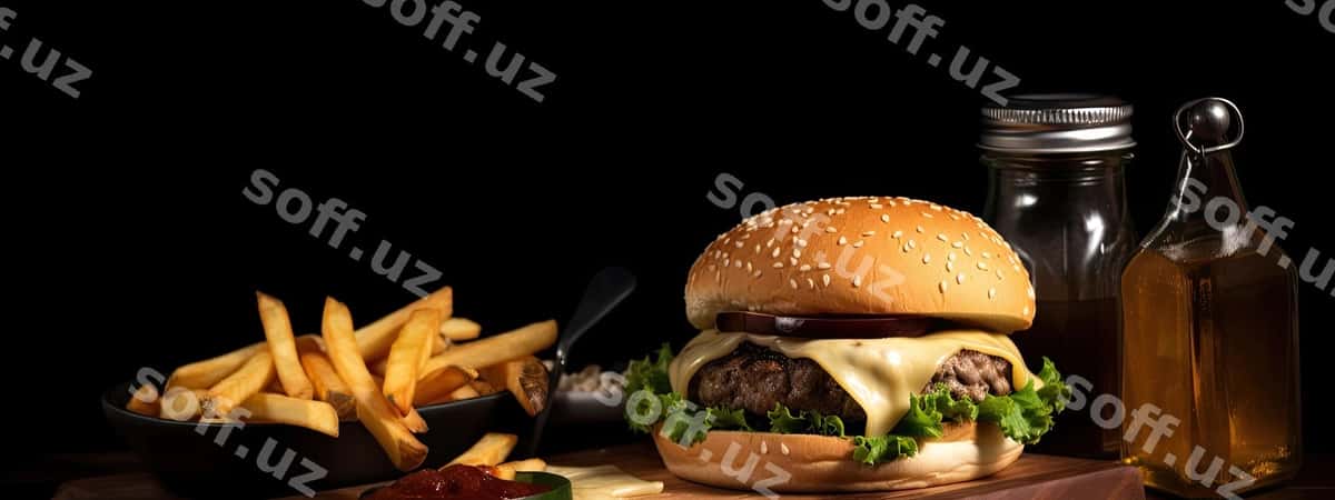 Burger baner orqa fonda | Burger banner background 1