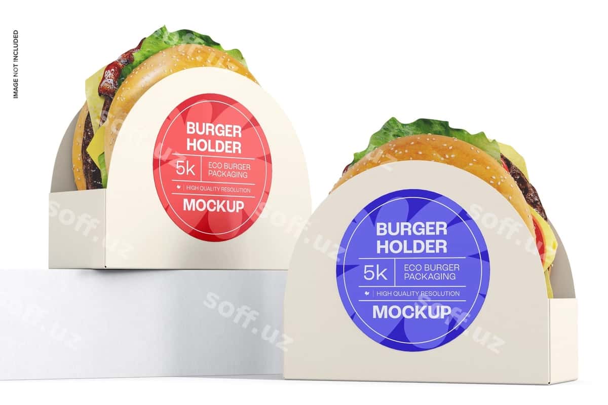 Burger tutqichi mockup podium | Burger holder mockup podium 1