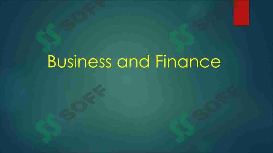 Business and Finance 1