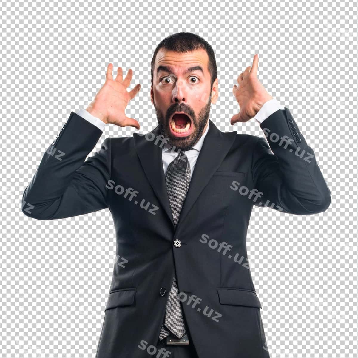 Bisnesmen hayot harakatini qilayotgan | Businessman doing surprise gesture 1