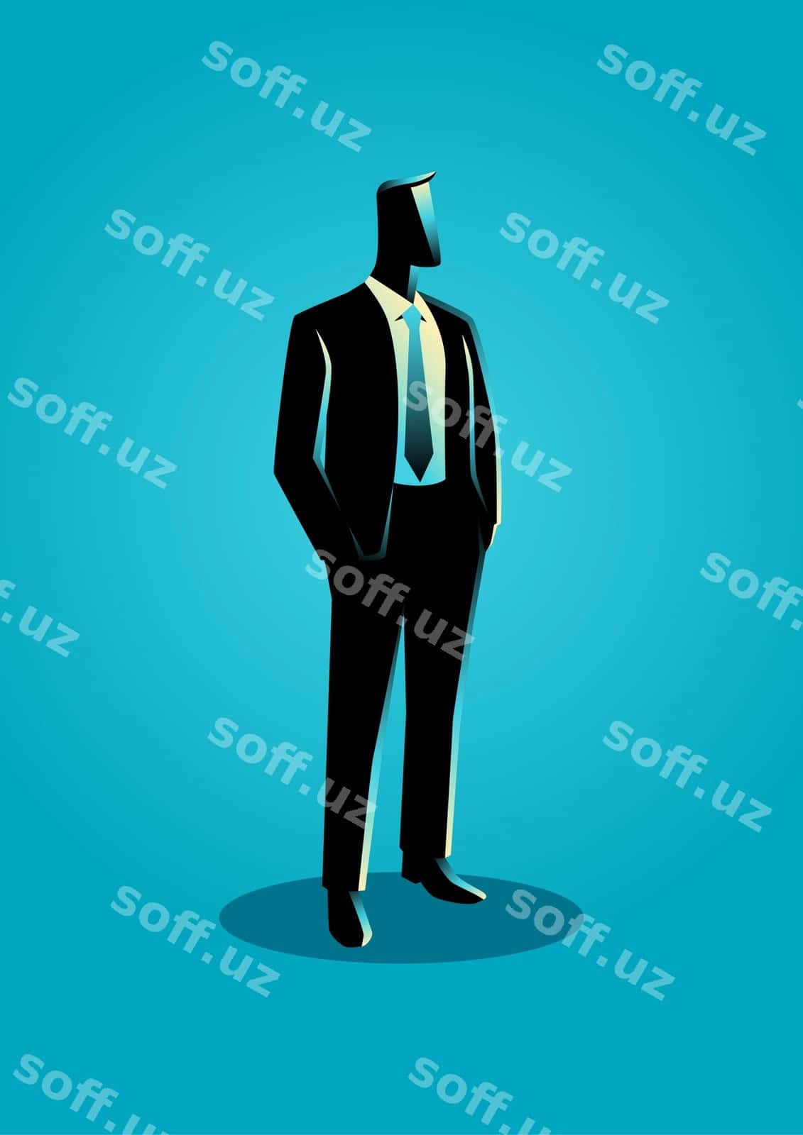 Tadbirkor rasmiy kostyumda turibdi | Businessman formal suit standing 1