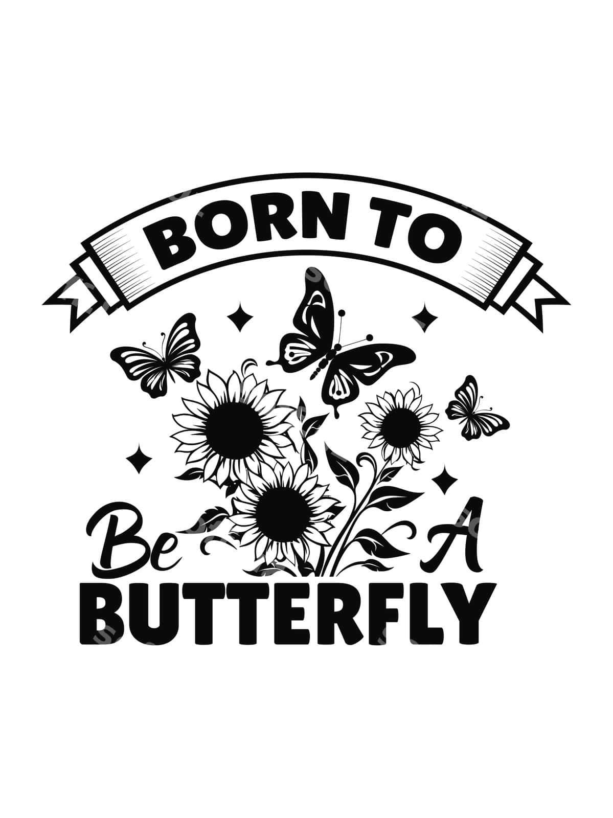 Butterfly quotes futbolka dizayn shabloni | Butterfly quotes t shirt design template 1
