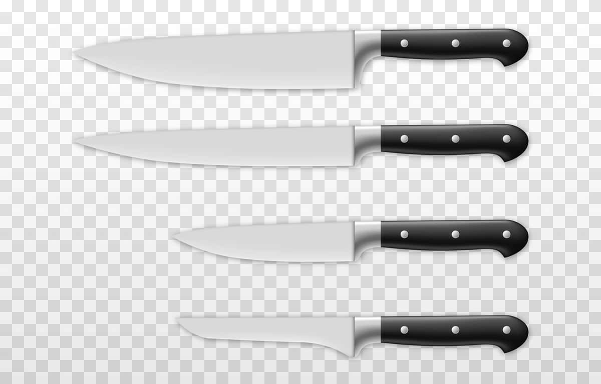 Vektorli to'plam realistik oshxona pichoqlari izolyatsiya qilingan shaffof fon | Vector set realistic kitchen knives isolated transparent background 1
