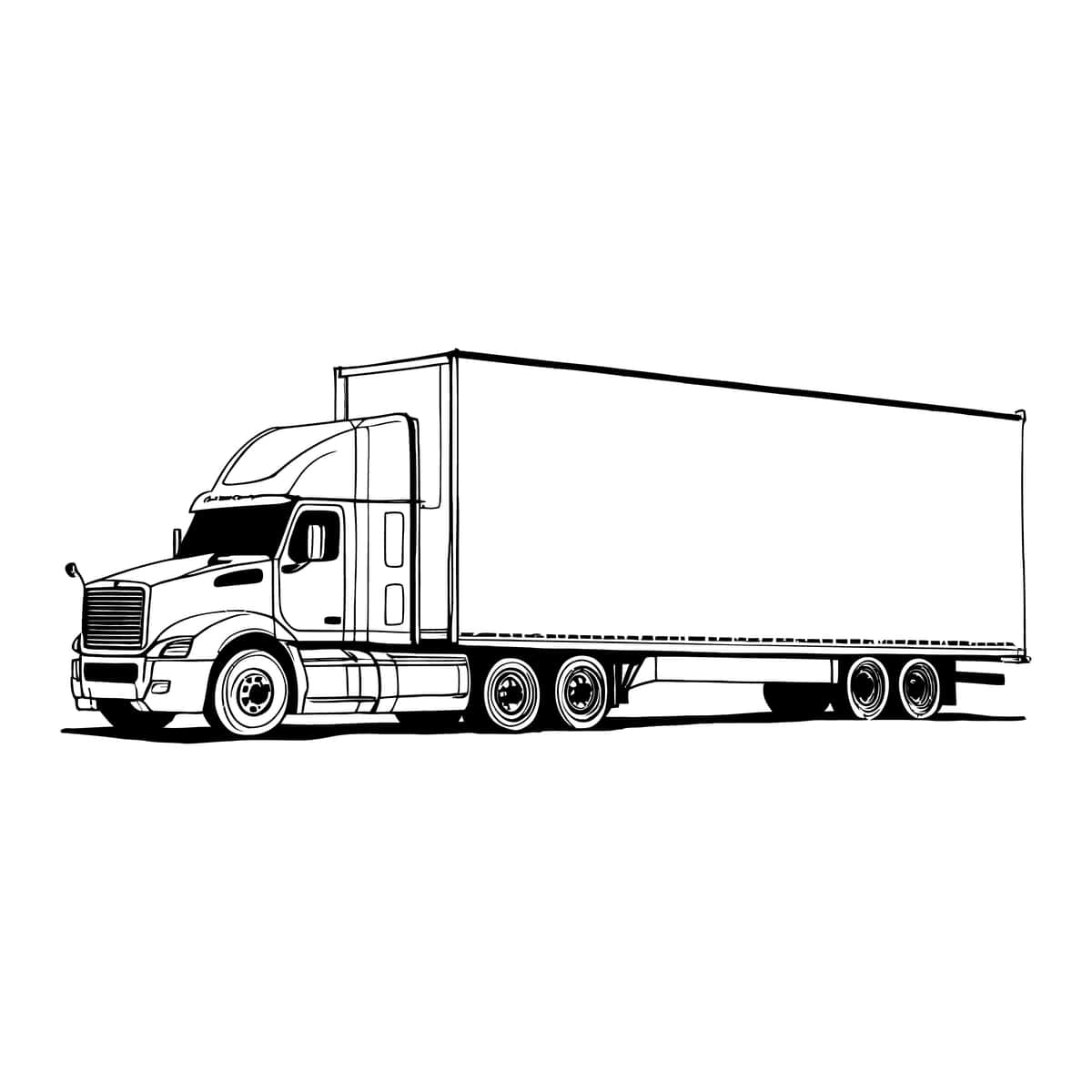 Bo'sh to'rtburchak yuk tirkamasi bo'lgan katta yuk mashinasi vektor illyustratsiyasi | Large truck with blank rectangular cargo trailer vector illustration 1