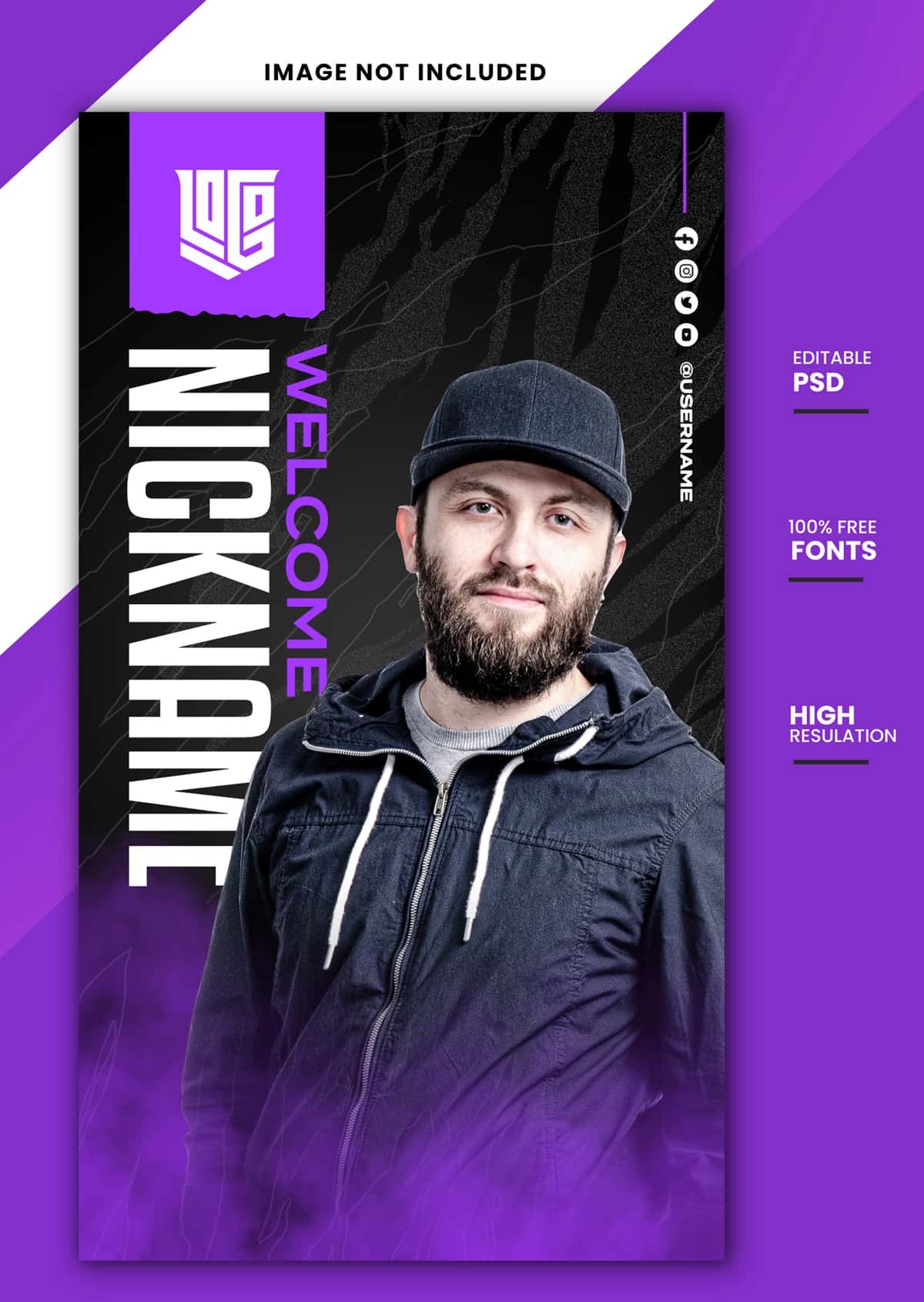 Yangi o'yinchiga xush kelibsiz, kibersport ijtimoiy tarmoqlaridagi instagram post banneri | Welcome new player esports social media instagram post banner 1