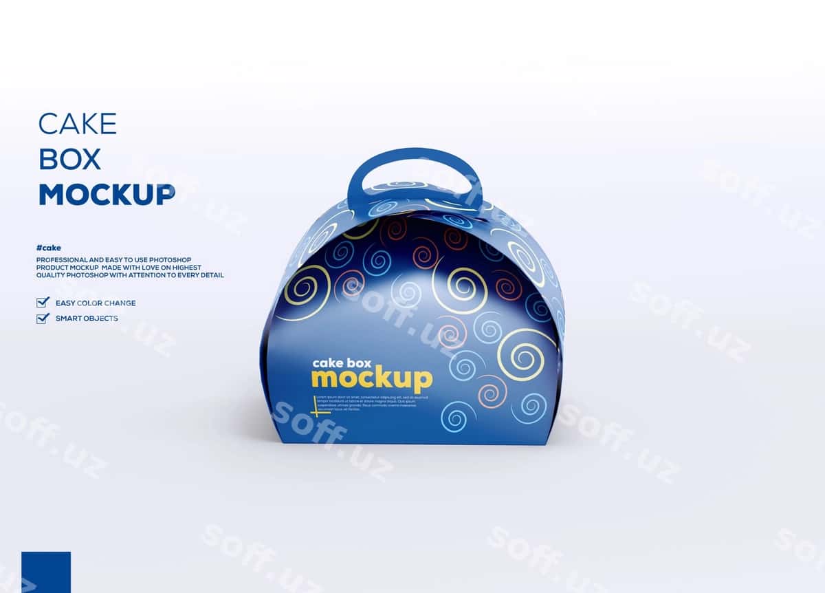 Tort qog'oz qutisi mockup | Cake paper box mockup 1