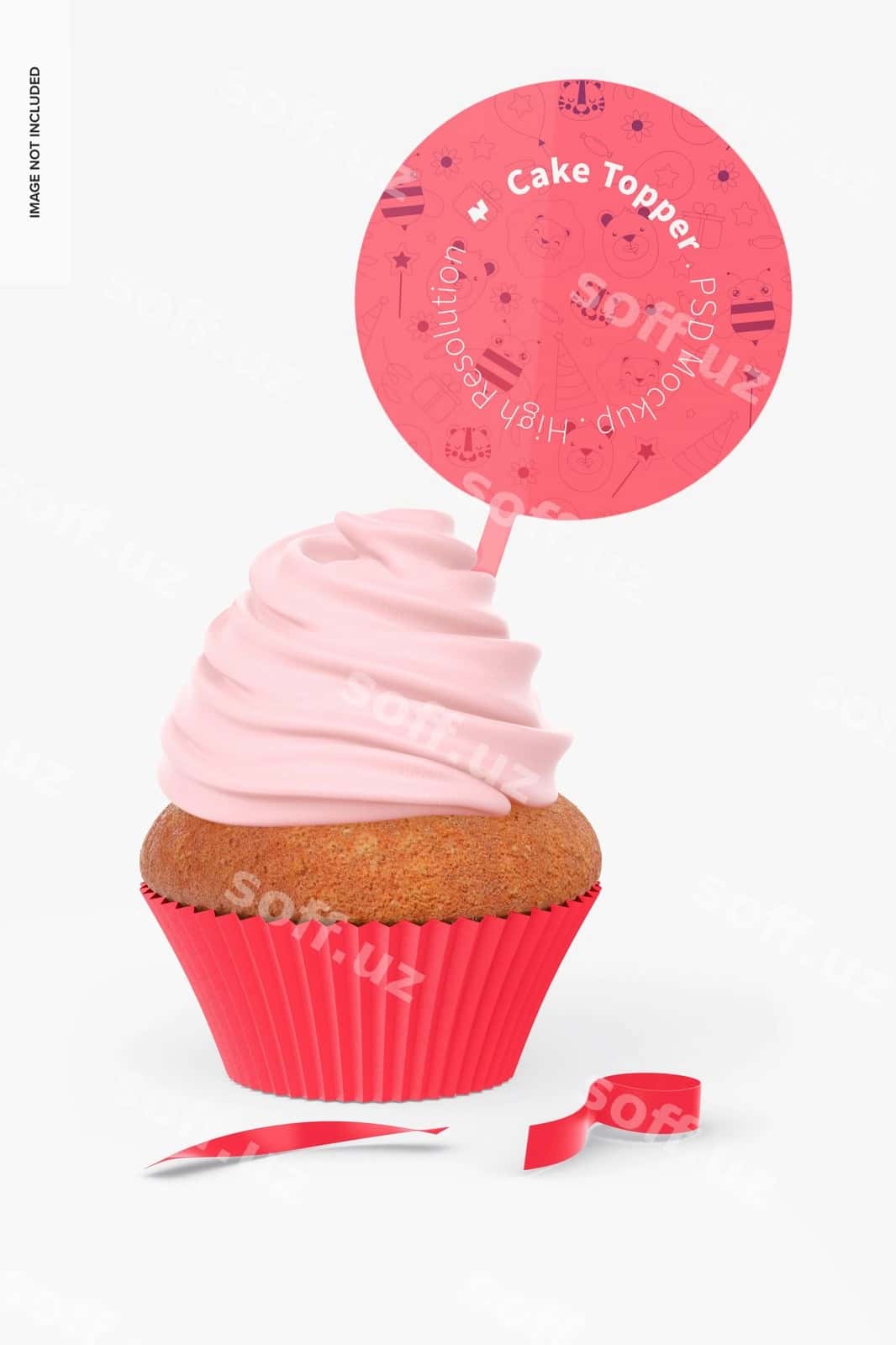 Tortdagi dekoratsiya namunasi kupkake | Cake topper mockup cupcake 1