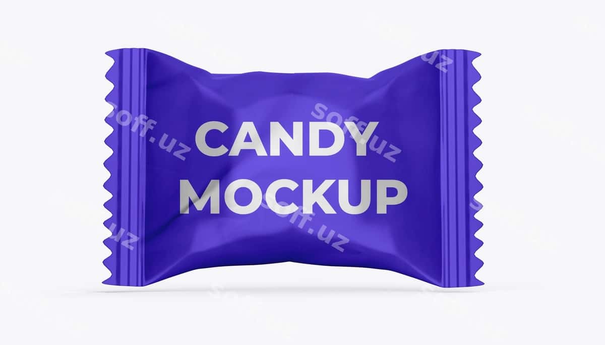 Konfeta namuna ko'k qadoq | Candy mockup blue wrapper 1