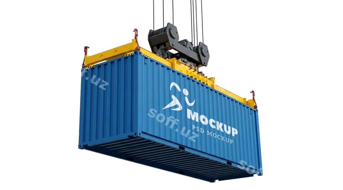Yuk konteyneri kran bilan ko'tarilmoqda | Cargo container being lifted by crane 1