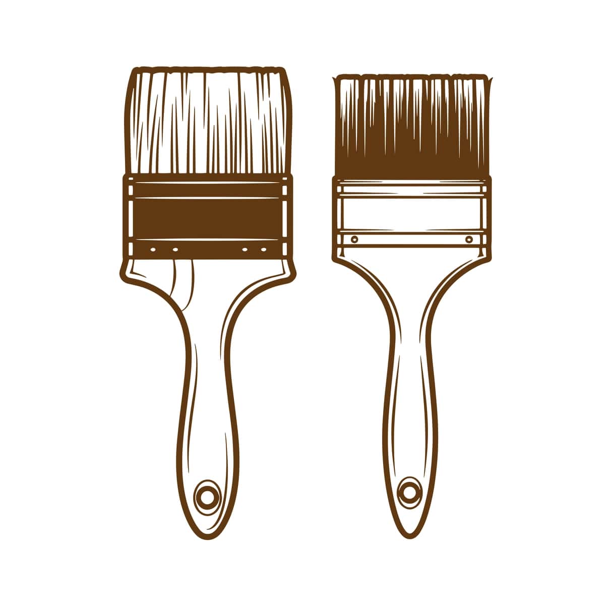 Ikkita qo'lda chizilgan bo'yoq cho'tkalari, badiiy hunarmandchilik loyihalari | Two handdrawn paint brushes art craft projects 1