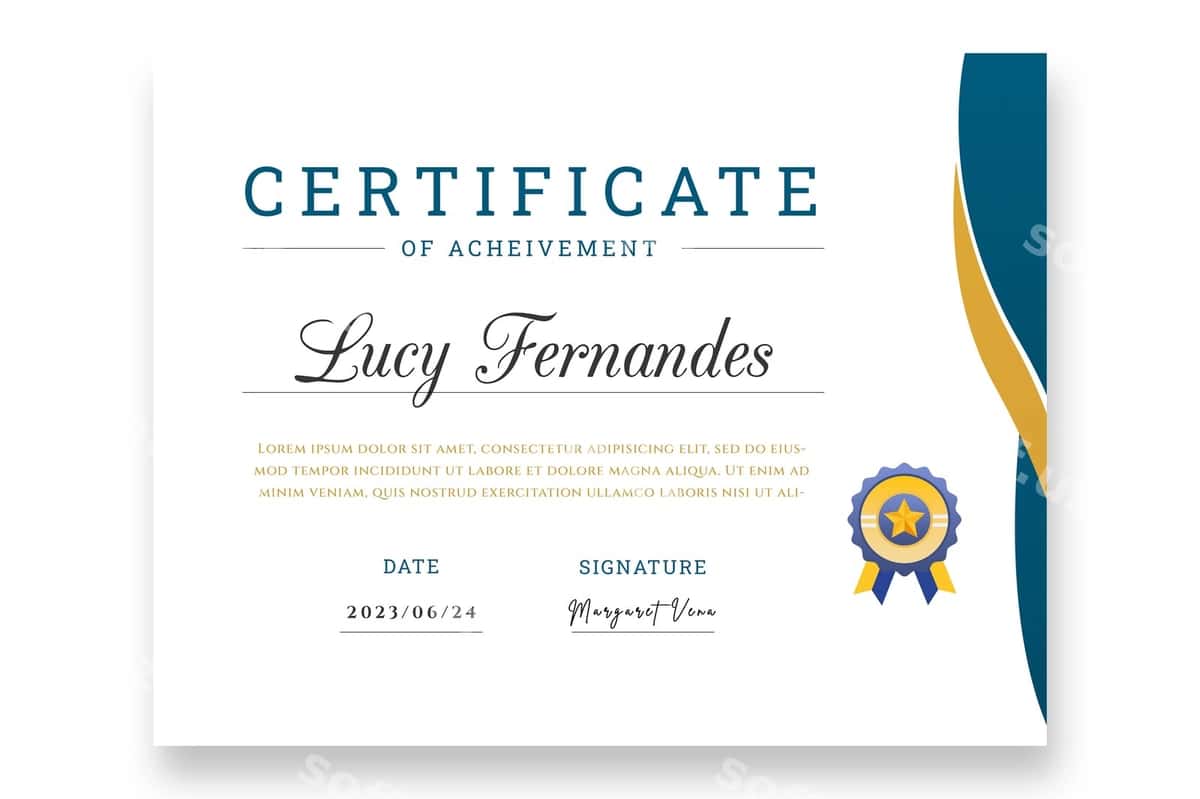Sergefikat erishish shabloni | Certificate achievement template 1