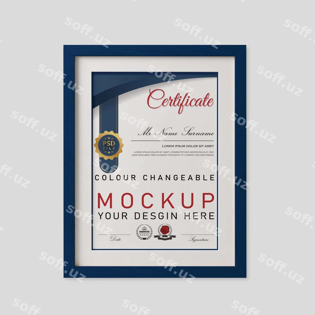Sertifikat ramka namunasi | Certificate frame mockup 1
