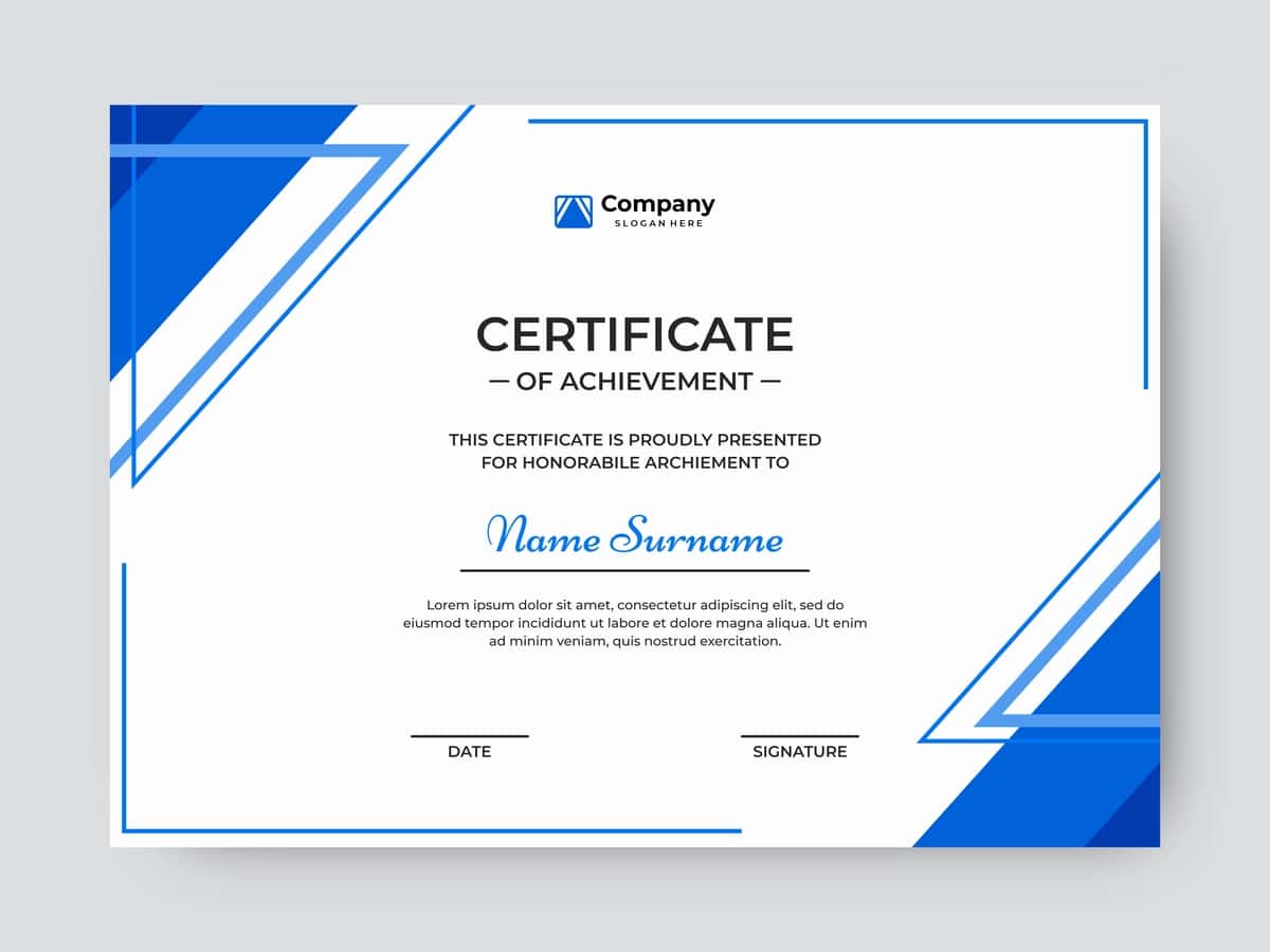 Sertifikat yutuqlari shablonini loyihalash | Certificate achievement template design 1