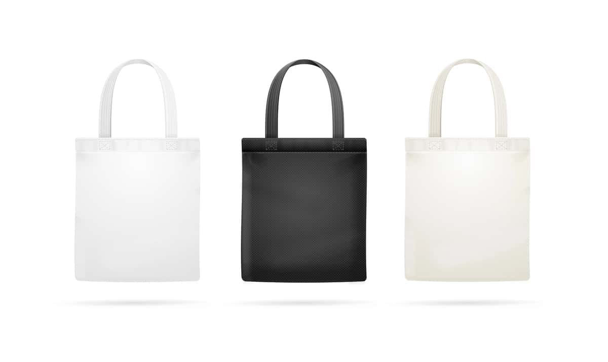 Haqiqiy batafsil 3D turli xil sumka shablonlari to'plami vektor | Realistic detailed 3d different tote bag template set vector 1