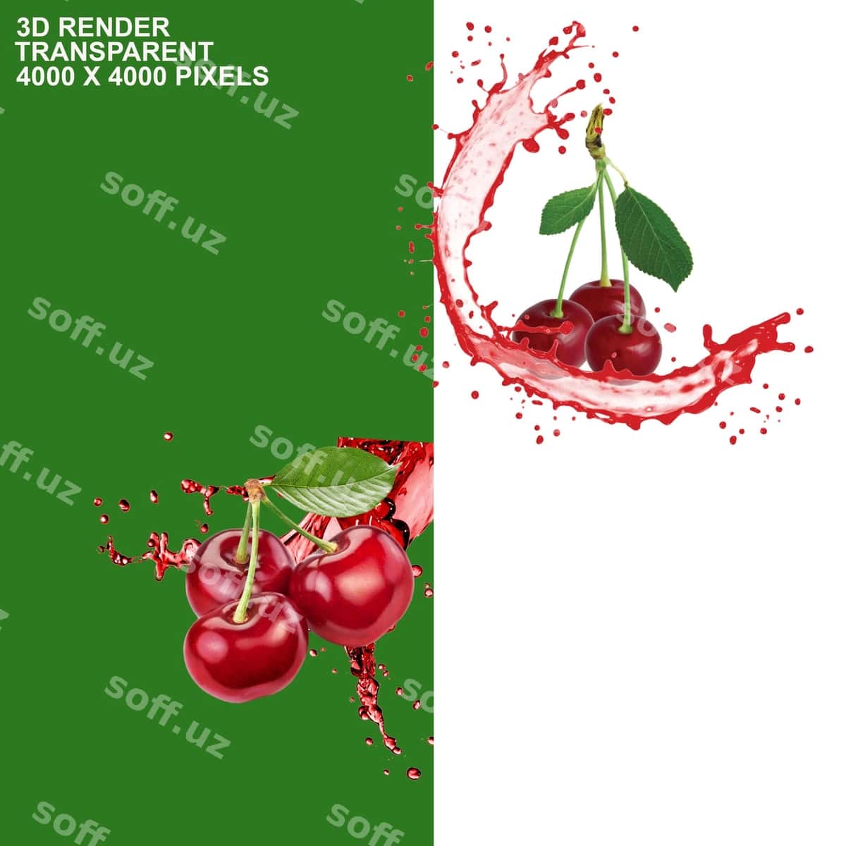 Gilos suvi shaffof orqa fonda | Cherry juice transparent background 1