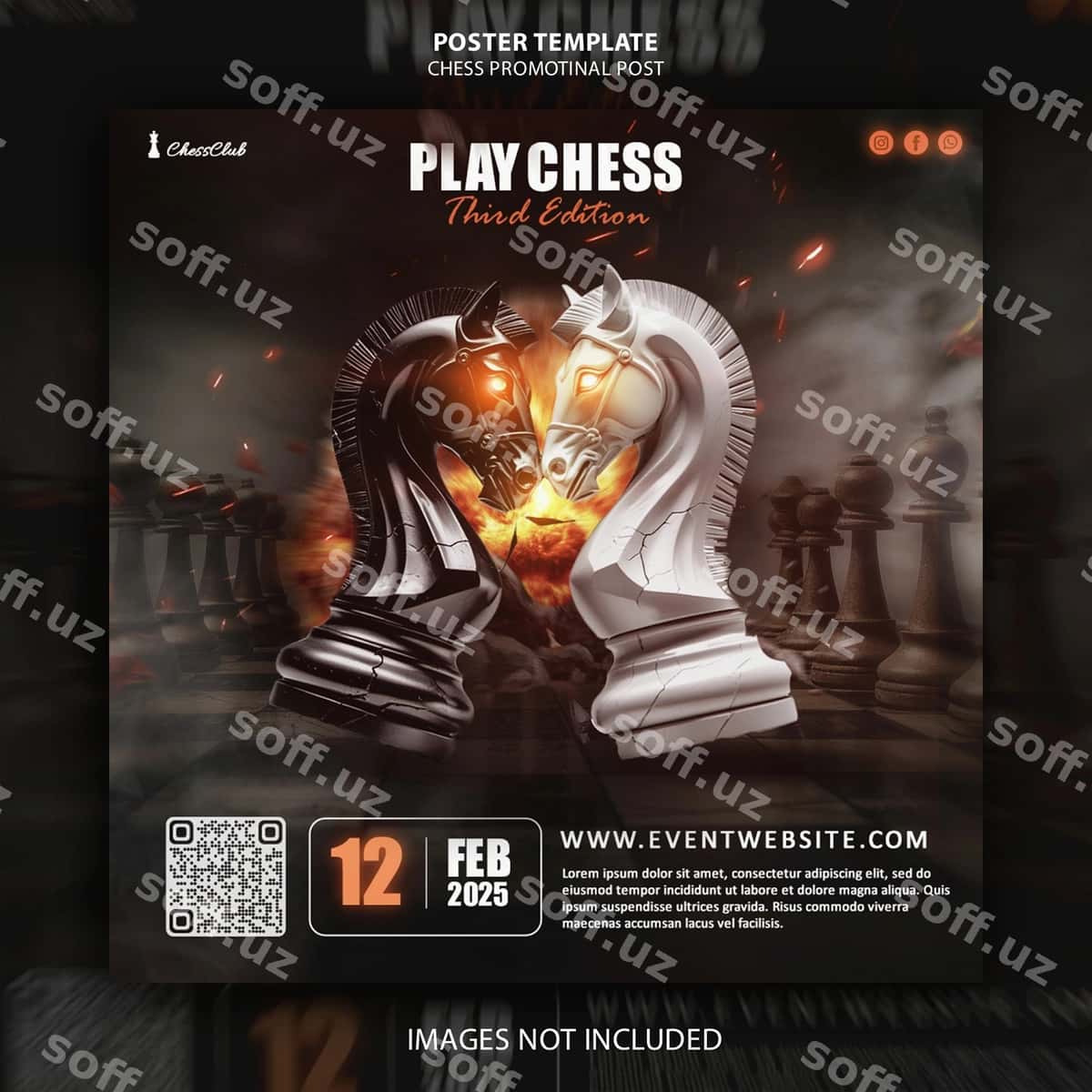 Shaxmatlar tadbirining reklama plakati | Chess event promotional poster 1