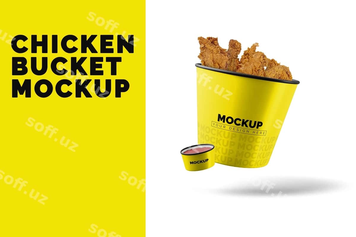Tovuqlar bucket mockup | Chicken bucket mockup 1