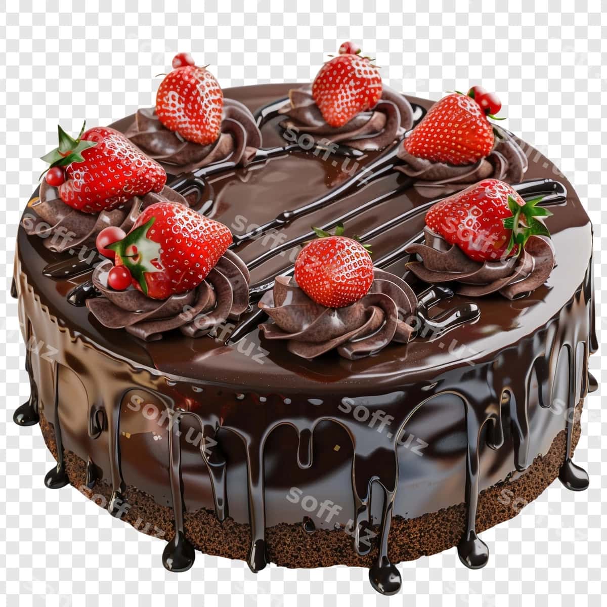 Shokoladli tort qovoq bilan | Chocolate cake with strawberries 1