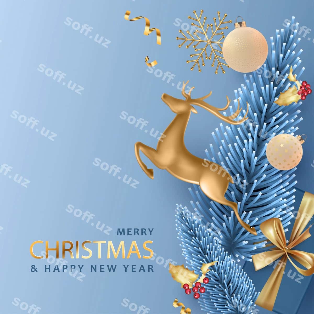 Rojdestvo va Yangi yil haqiqiy banner | Christmas new year realistic banner 1