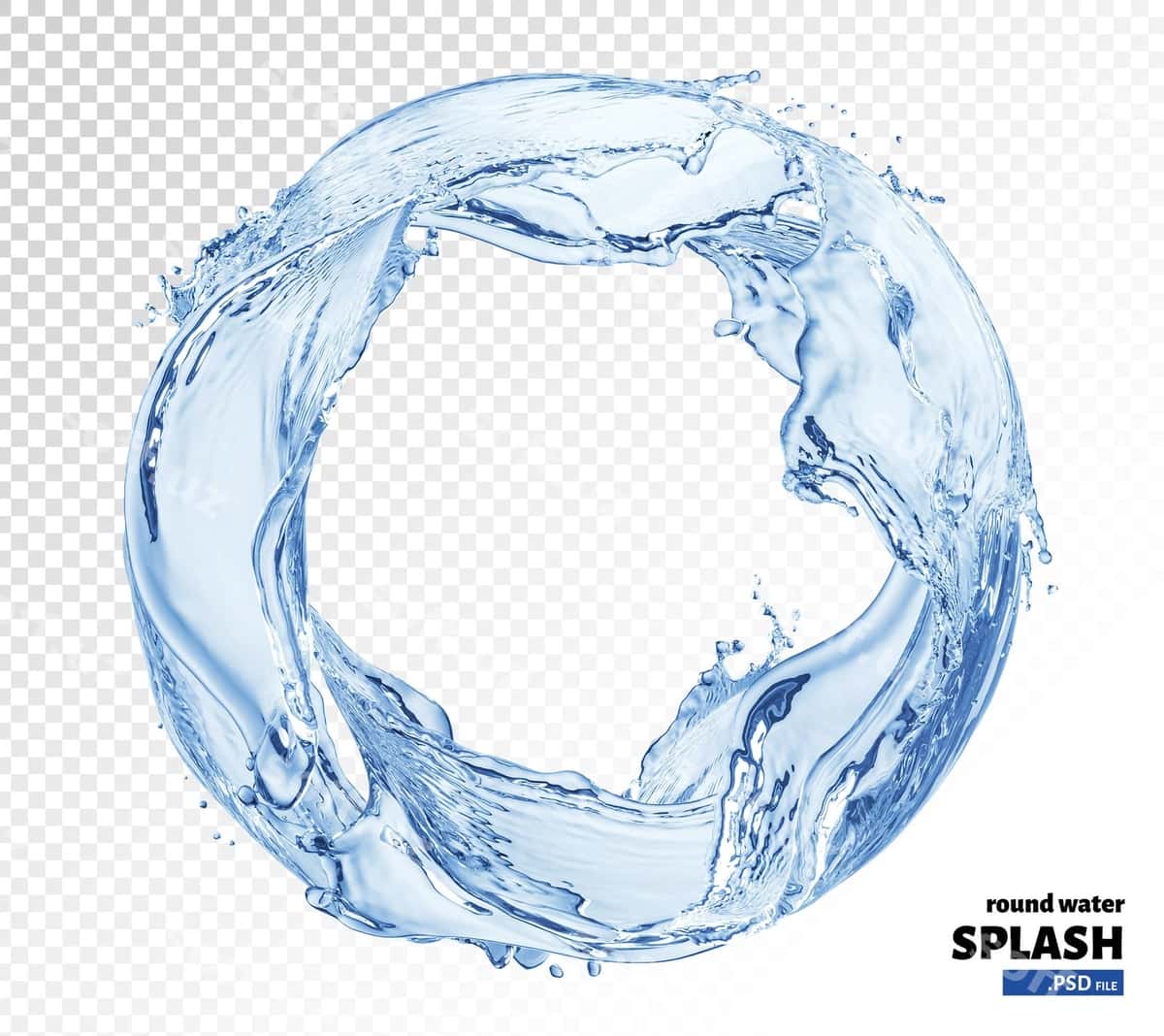 Doira suvoq sochilishi ajraltirilgan | Circle water splash isolated 1