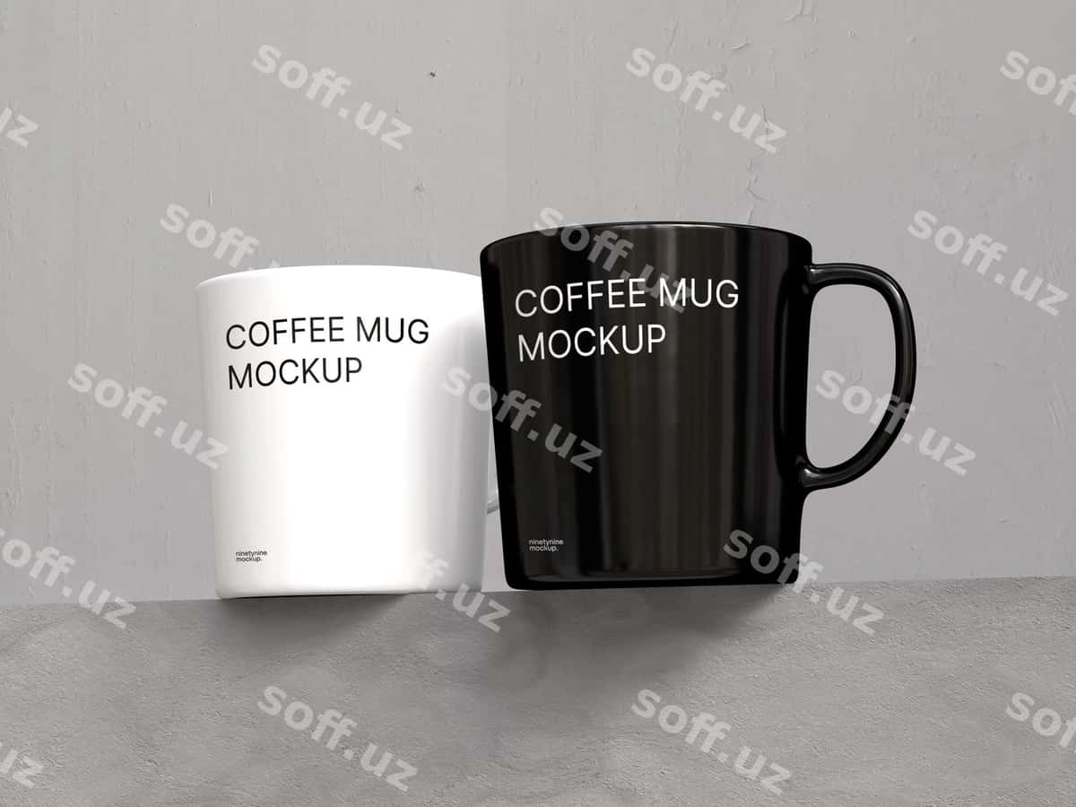 Toza oddiy zamonaviy kossa namunasi | Clean simple modern mug mockup 1