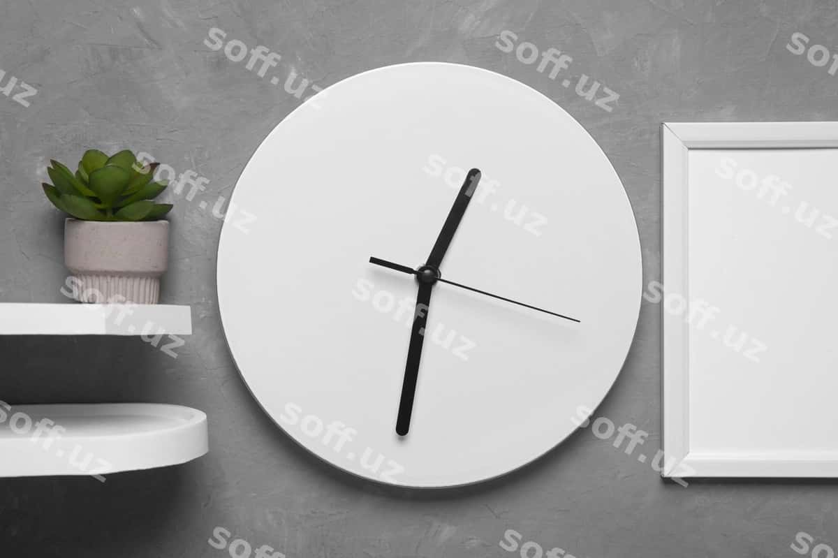 Soat devori maketi dizayni | Clock wall mockup design 1
