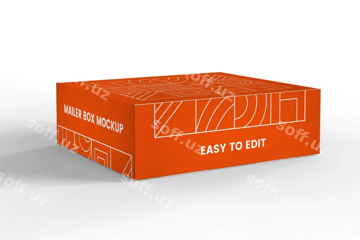 Yopiq pochta qutisi namunasi | Closed mailing box mockup 1