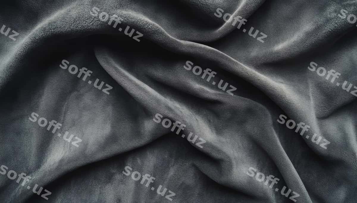 Yaqin rasm qoraboz mato qirralar bilan | Closeup dark gray fabric with wrinkles 1