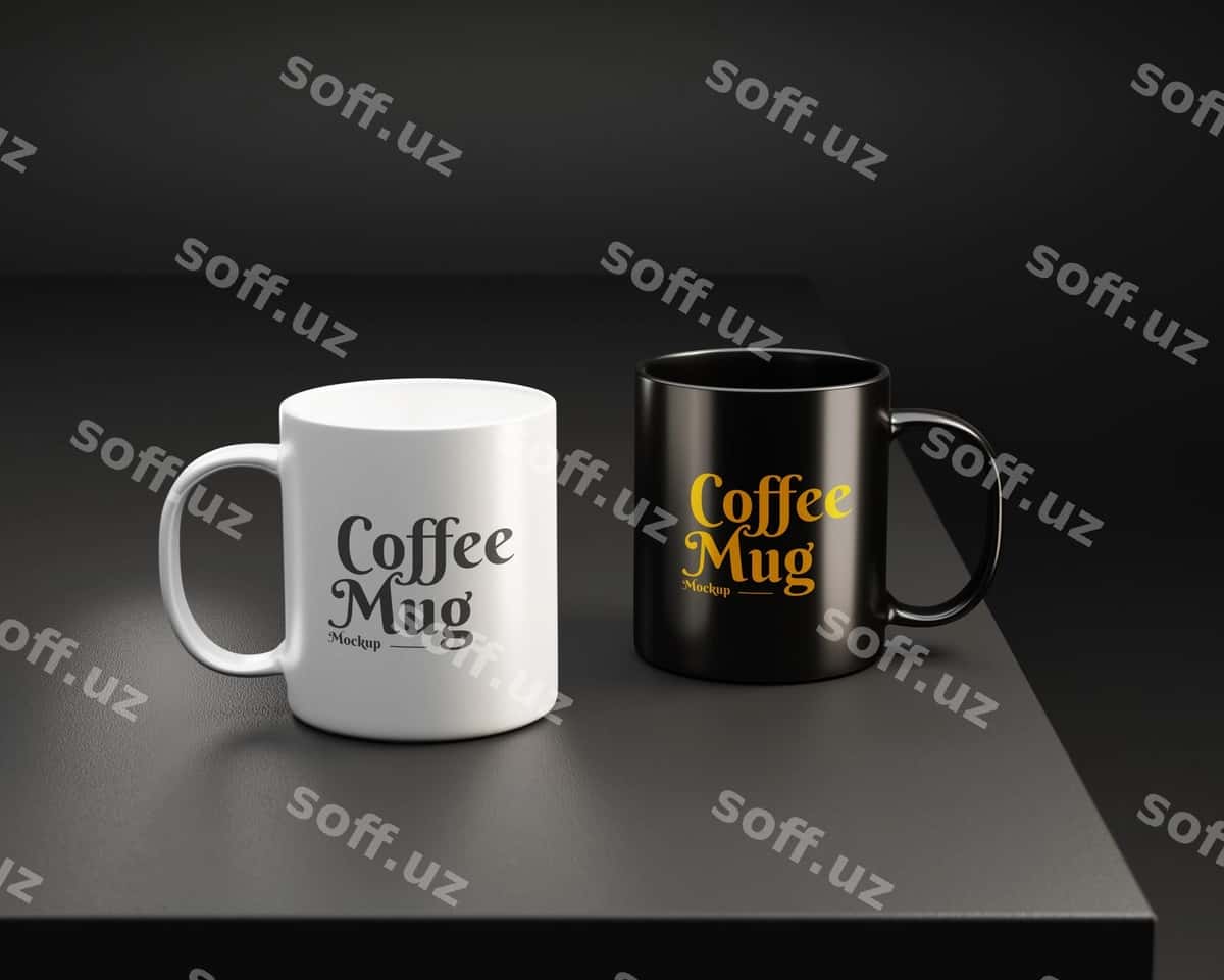 Qahveh holdonasi mug namunasi | Coffee cup mug mockup 1