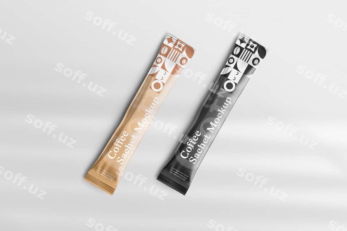 Kofe paketi namunasi | Coffee sachet mockup 1