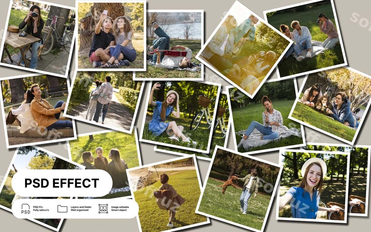 Kollej set set matn effekt | Collage grid set text effect 1