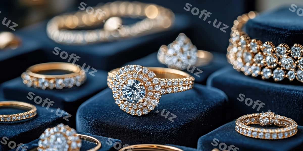 Kolleksiya oltin brilliant sadog'lik uzdelari | Collection gold diamond engagement rings 1