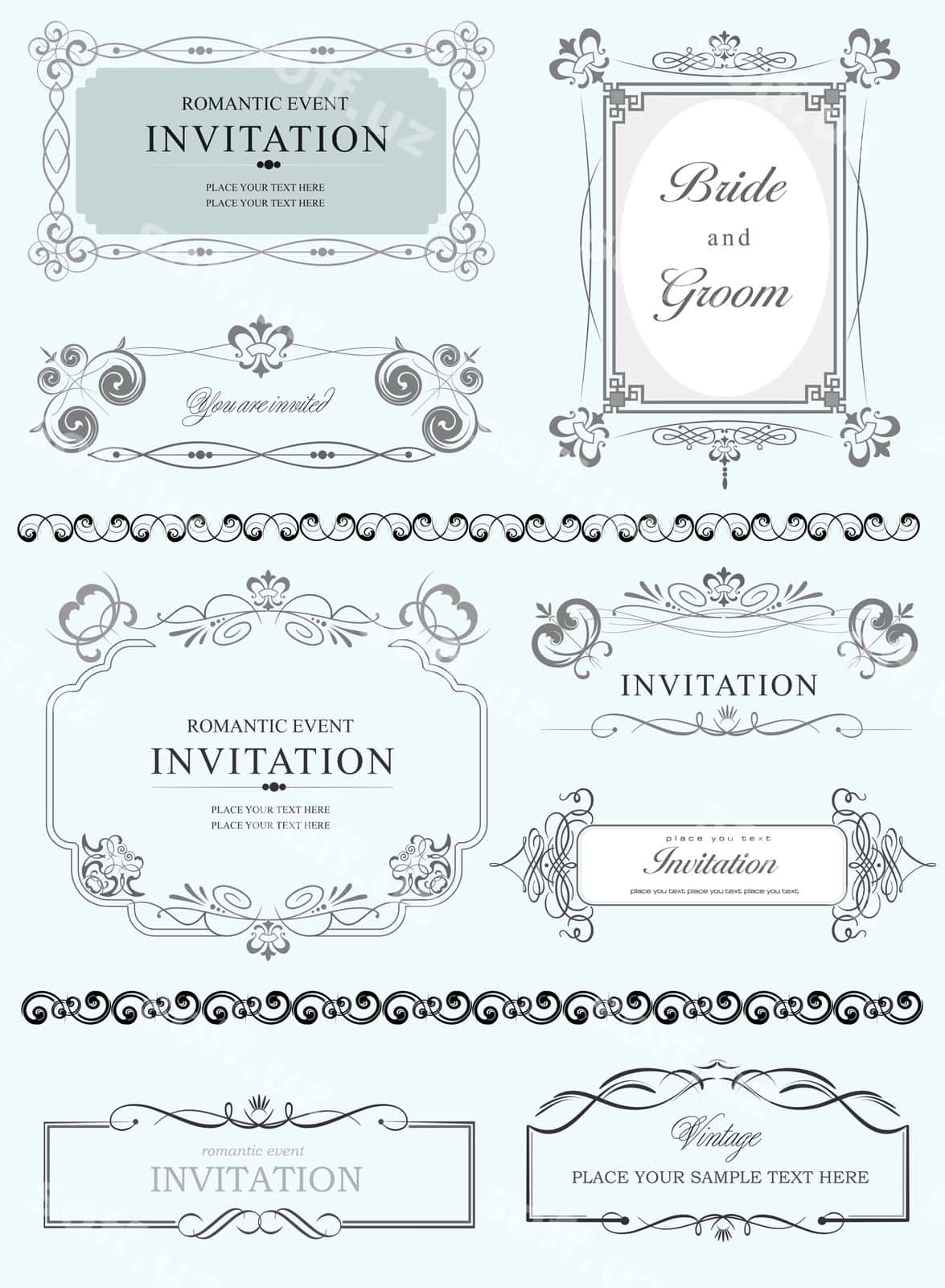 Bezatilgan vektor ramkalar to'plami | Collection ornate vector frames 1
