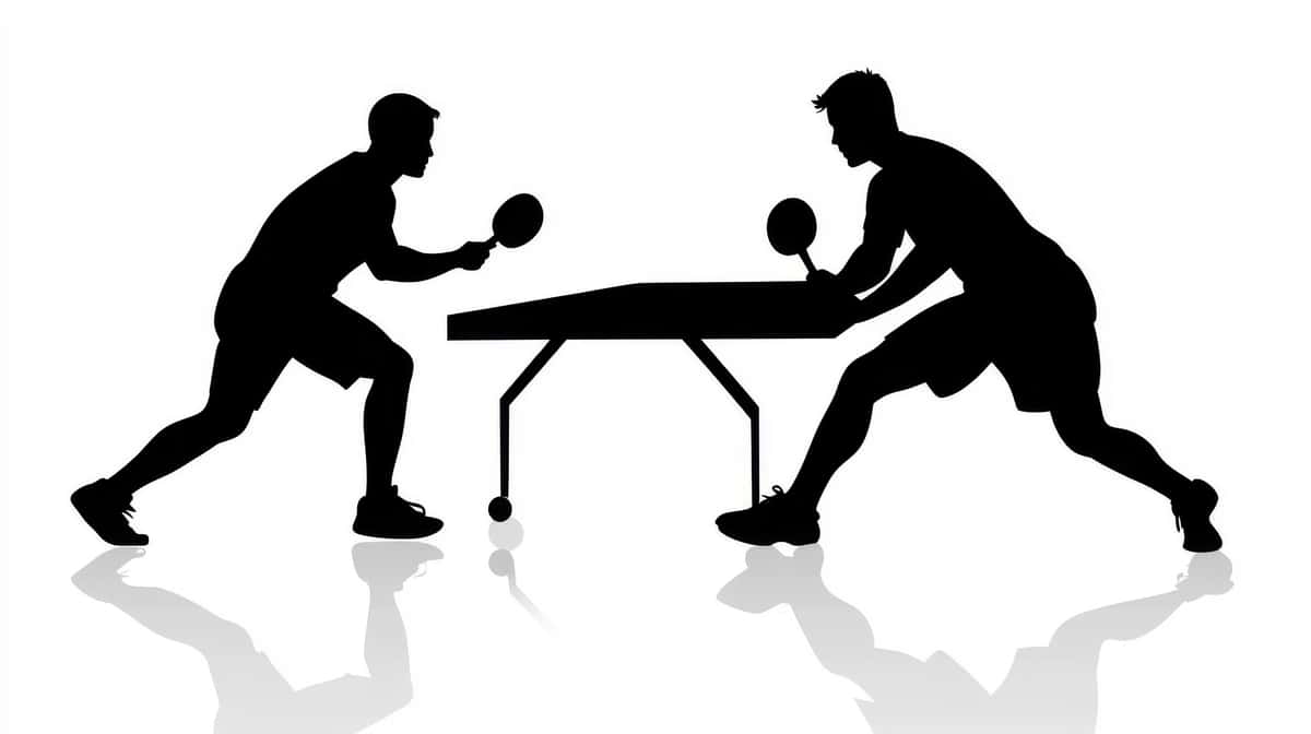 Stol tennischilari siluetlari to'plami | Collection silhouettes table tennis players 1