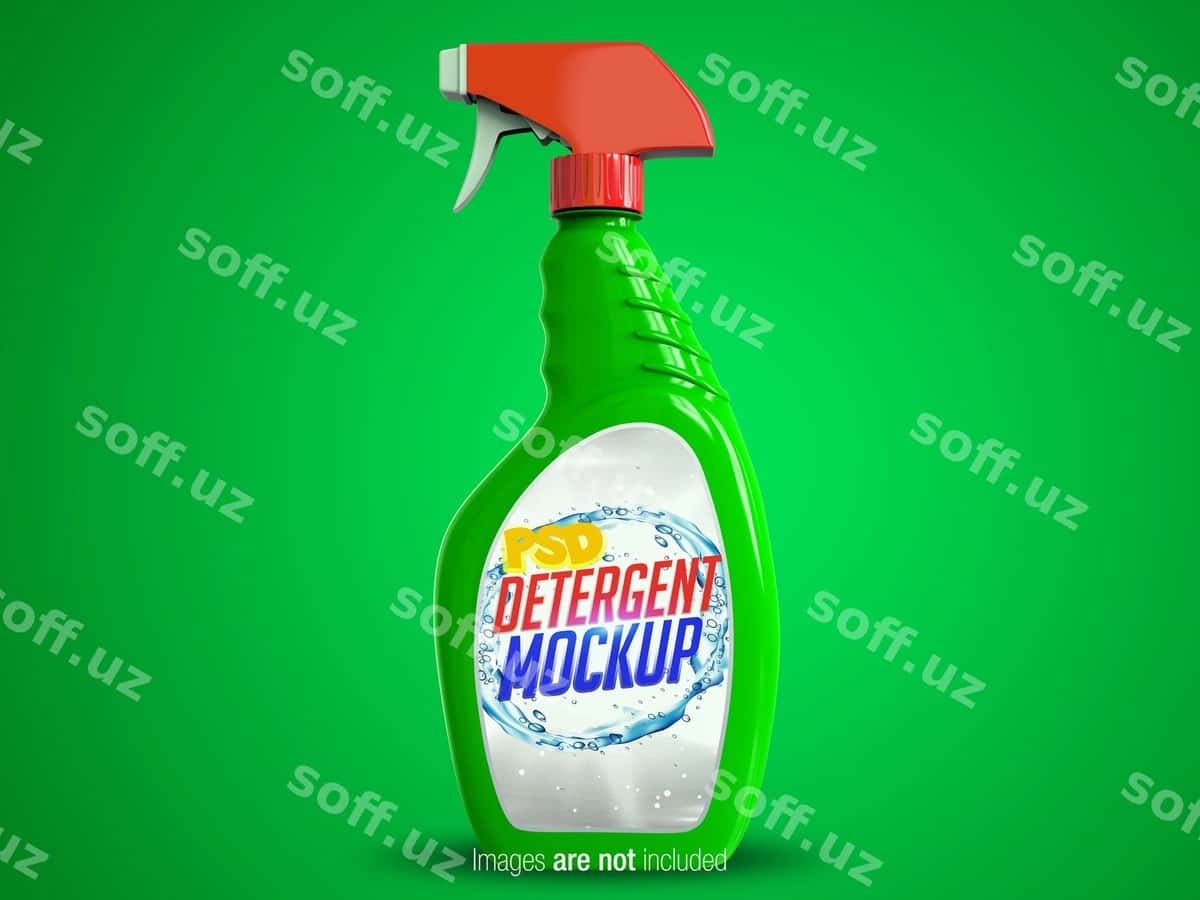Rangli tozalash spreyi yon ko'rinishi | Colorful cleaning spray side view 1
