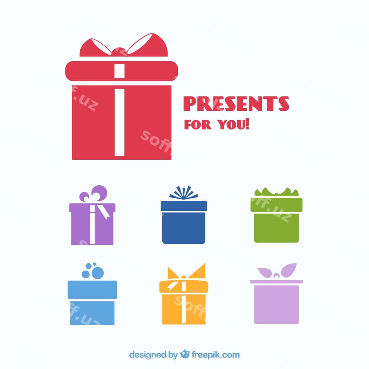 Rangli sovg'a ikonkalar | Colorful present icons 1