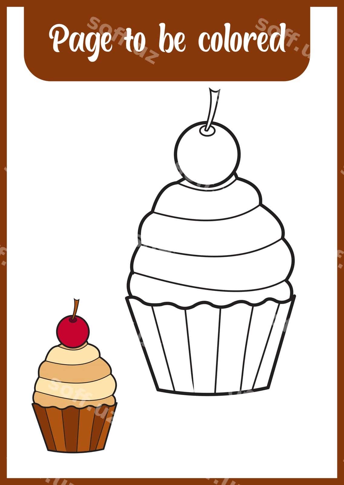 Bolalar uchun rangli kitob, shirin tortni bo'yaydi | Coloring book kid coloring sweet cake 1