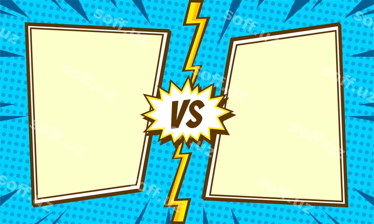 Komi kartun versus orqa fon shabloni | Comic cartoon versus background template 1
